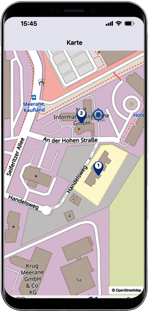 SPARTACUS Field Auftrag - Kartendarstellung der Aufträge