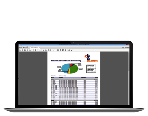 SPARTACUS Flächenmanagement - Report: Flächenübersicht nach Bodenbelag