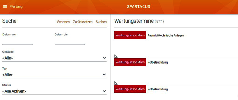 SPARTACUS Referenz Wolff & Müller Immobilienservice Wartungstermine