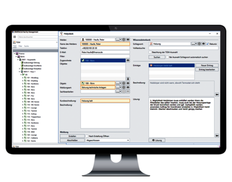 SPARTACUS Help- und Service-Desk - Erfassung einer Meldung