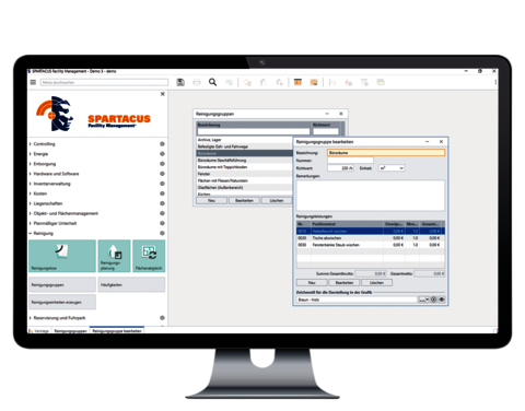 SPARTACUS Reinigungsmanagement - Verwaltung von Reinigungsgruppen und Tätigkeiten