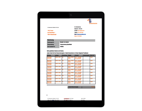 SPARTACUS Raum- und Assetreservierung - Systemunterstützte Generierung der Reservierungsabrechnung