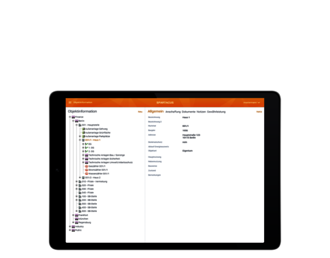 SPARTACUS Flächenmanagement Gebäudemodell inklusive Objektinformationen