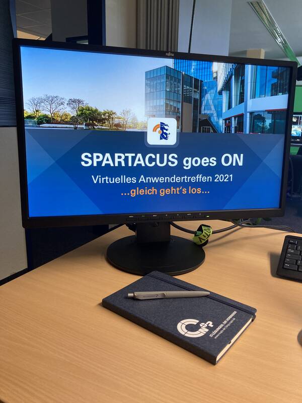 Start des Livestreams zum virtuellen SPARTACUS-Anwendertreffen